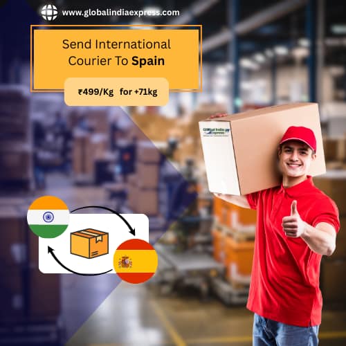 curier charges for spain to delhi